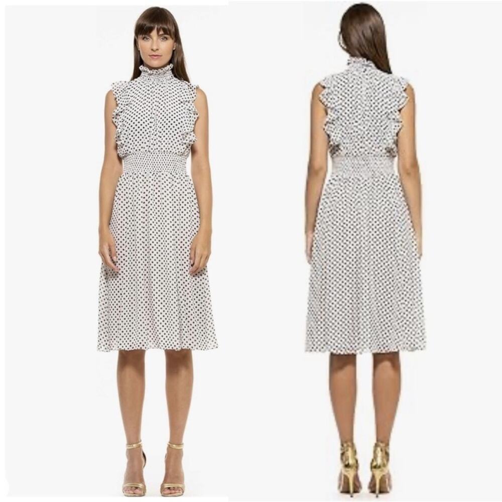 Alexia Admor NWT Joanna Polka Dot Ruffled Dress size 14
